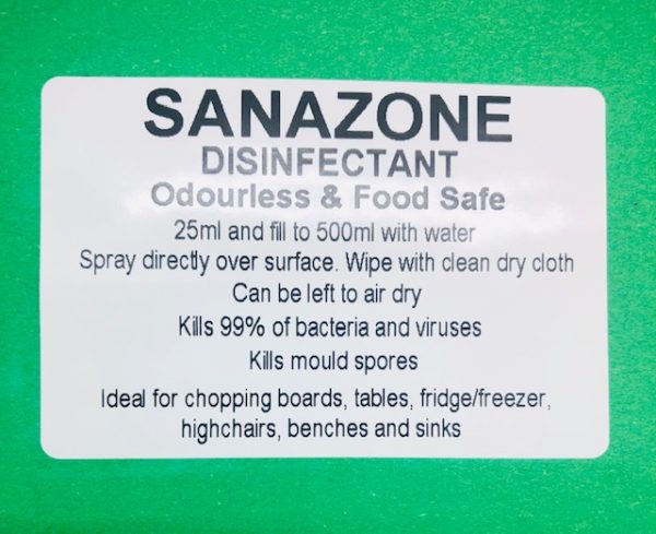 Sanozone Disinfectant Odourless and Food Safe